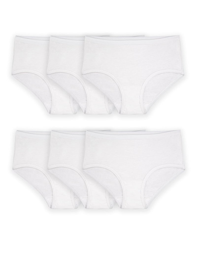 Fruit of the Loom Big Girls' Brief, White, 8 (Pack of 6) - Image 1